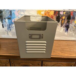 Pottery Barn Teen Metal Locker Storage Organizing Bins - Gray 10"x 9" x13"